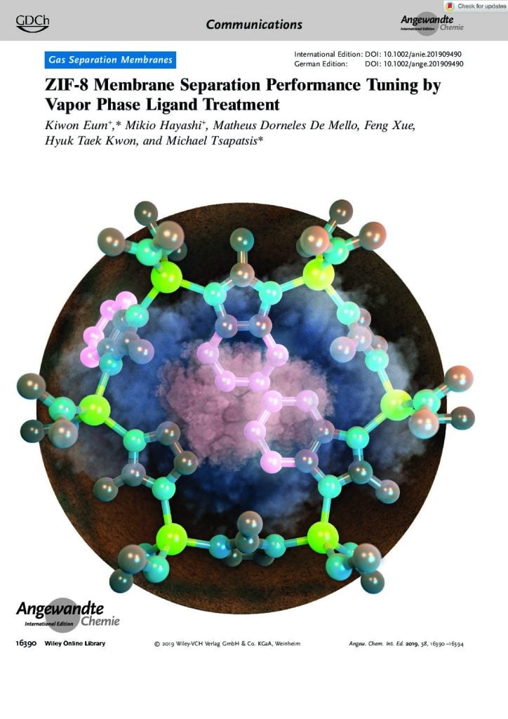 Angewandte-Chemie-Intl-Edit-2019-Eum-Frontispiece-ZIF‐8-Membrane-Separation-Performance-Tuning-by-Vapor-Phase-Ligand-pdf